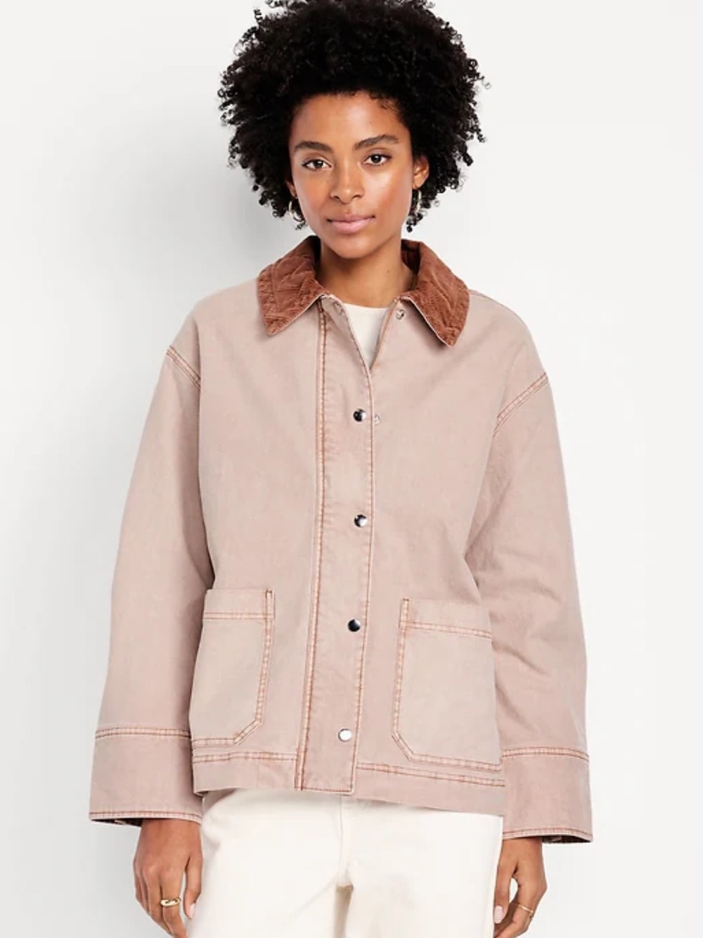 Old Navy Women's Pink Canvas Barn Jacket Size 2X NWT